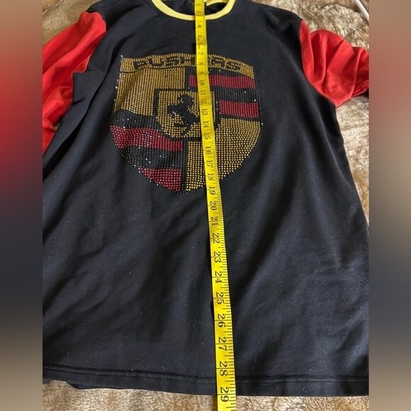 Hudson PUSHERS Bling Studded Red Gold Sweatshirt For men Size L - Picture 14 of 16